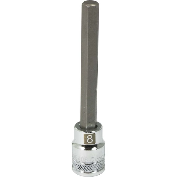 Tools 3/8" Drive Metric Hex Head, 8mm Long Bit, Chrome Finish Socket
